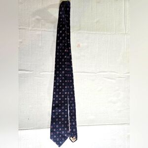 Don Loper Silk Navy and Red Patterned Tie